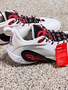 Men’s Way of Wade Athletic Sneakers in White and Red with Black Accents NWT